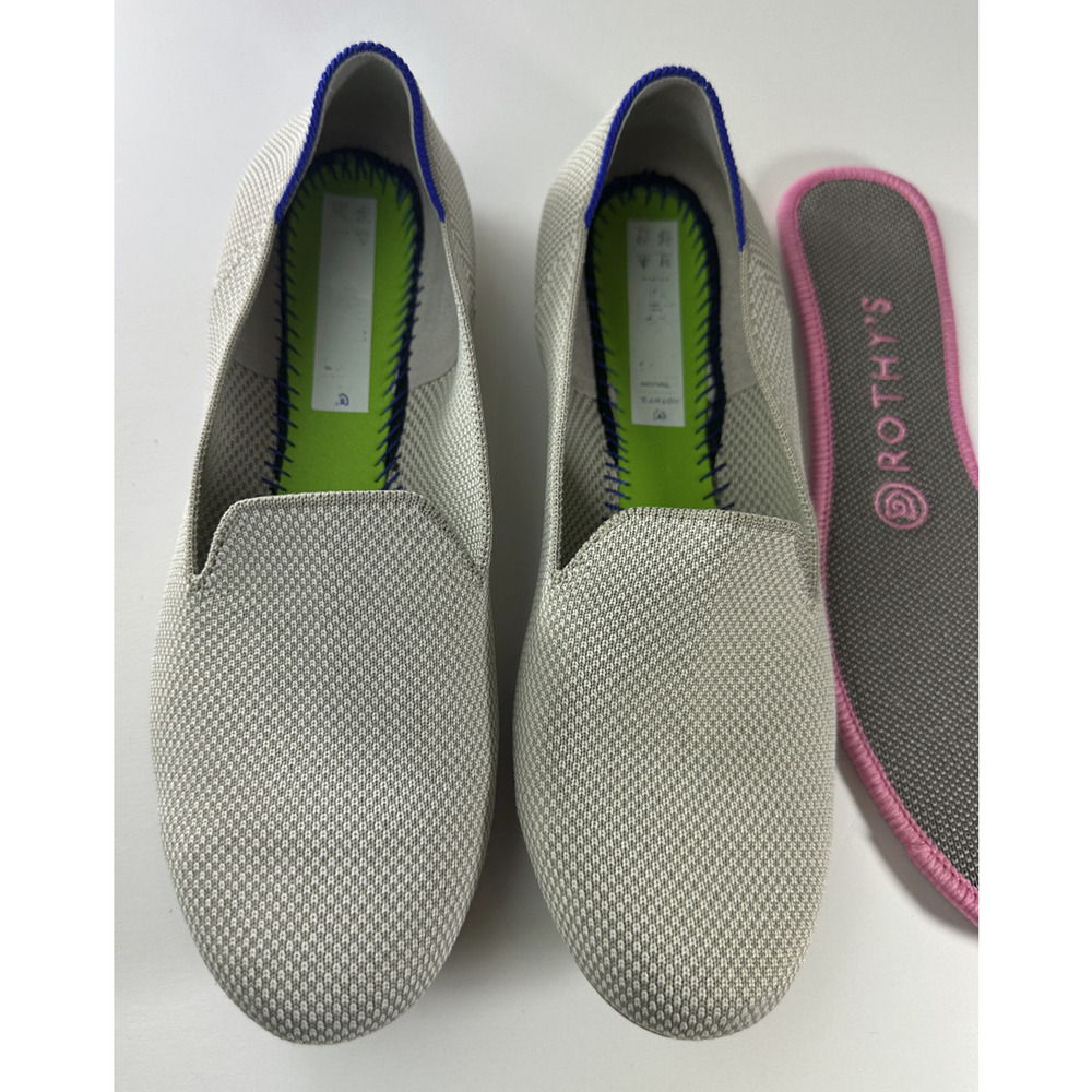 Rothy’s The Loafer Double Stitch Linen Tan Cream Slip On Shoes Women’s Size 8 - Picture 11 of 16